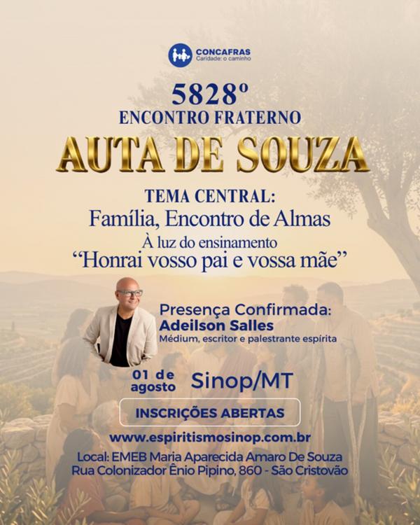 Encontro Fraterno Auta de Souza 2026 reúne comunidade em Sinop para dia de ação social, estudos e reflexão em família