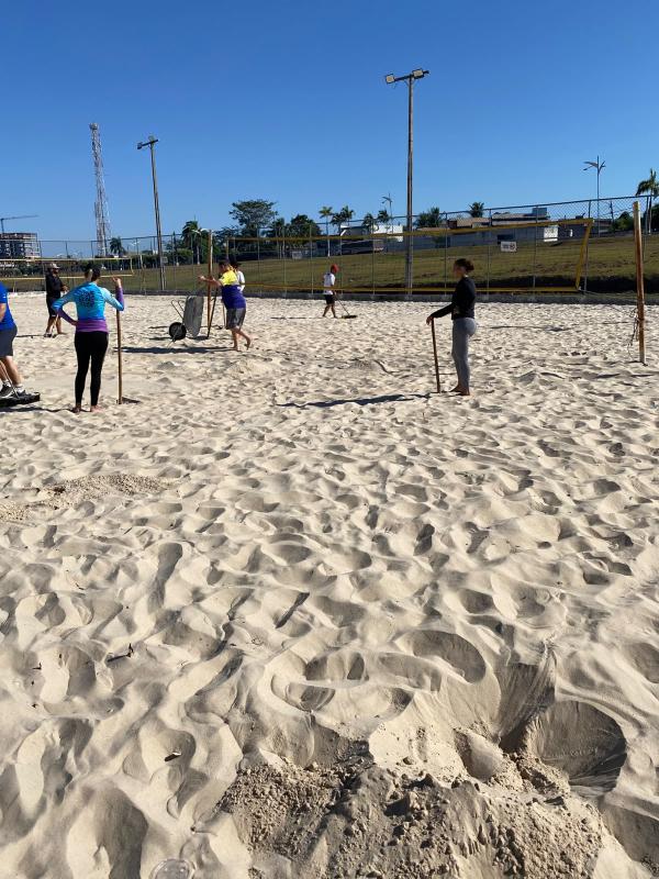 Quadras de areia do Complexo Turístico dos Lagos passam por manutenção