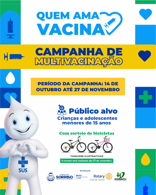 Em parceria com o Rotary, Saúde lança Campanha de Multivacinação